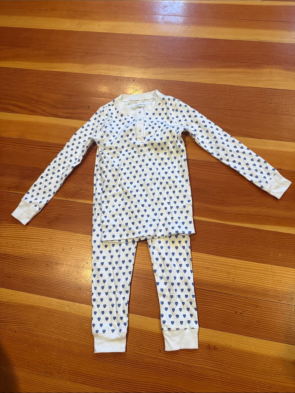 Roller Rabbit White and Blue Heart Print Kids Pajama Set